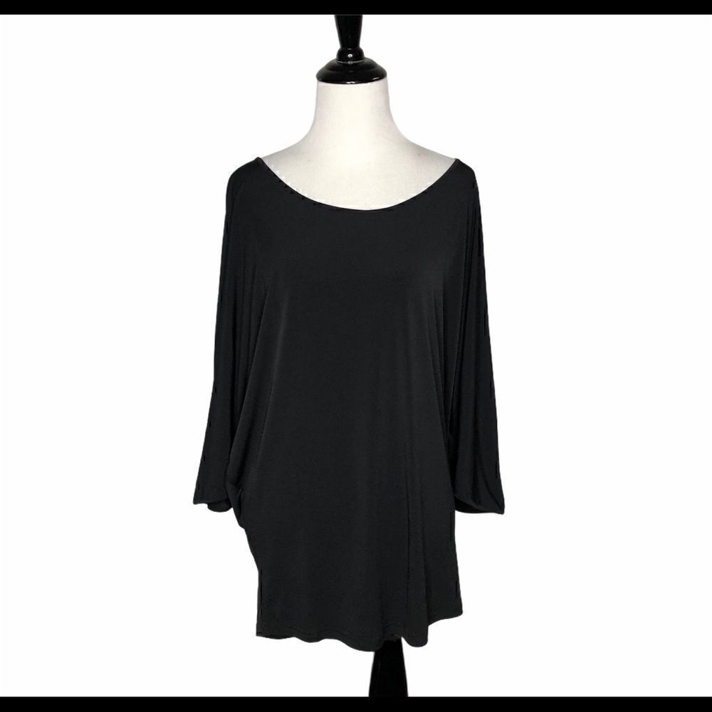 Ark & Co Crochet Cross Top Black NWT